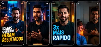 Exemplos de vídeos verticais editados com IA